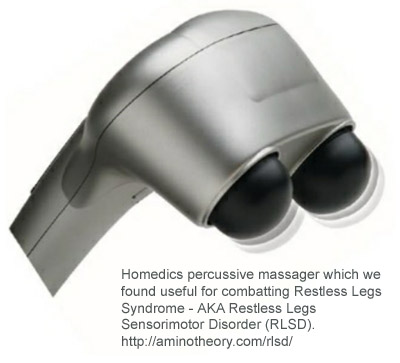 Homedics motorized percussive massager we find helpful for Restless Legs Syndrome (RLS)